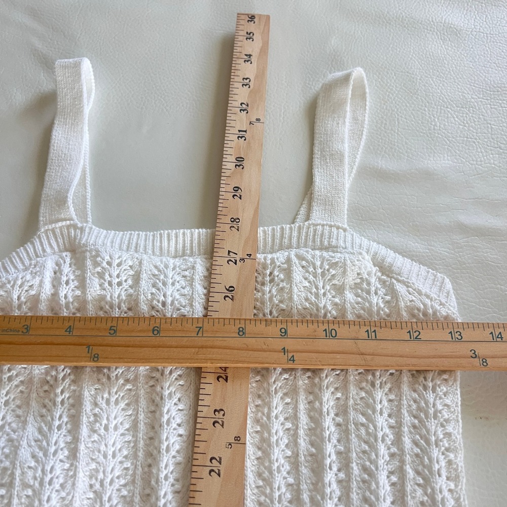 Willow & Wind Crochet Mini Dress Womens Small White Boho Knit Cottagecore Boho - Picture 4 of 7